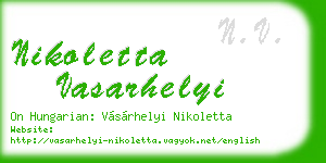 nikoletta vasarhelyi business card