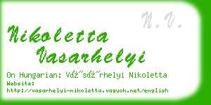 nikoletta vasarhelyi business card